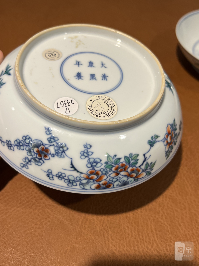 清康熙 斗彩喜上眉梢纹盘（一对） - 图14